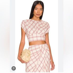 Bailey/44 Kiera Top In Creme Plaid Small